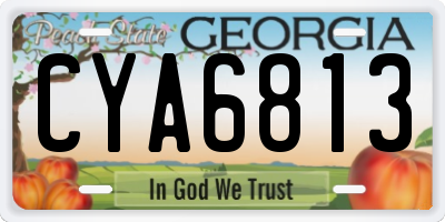 GA license plate CYA6813