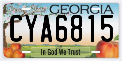 GA license plate CYA6815