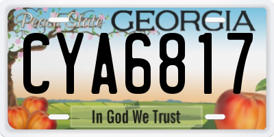 GA license plate CYA6817