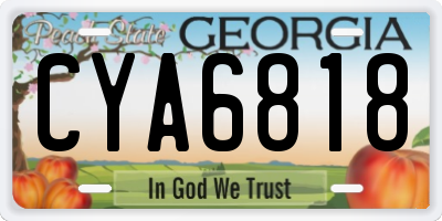GA license plate CYA6818