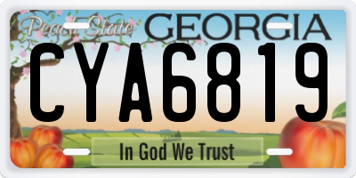 GA license plate CYA6819