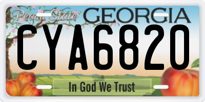GA license plate CYA6820