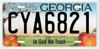 GA license plate CYA6821