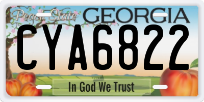 GA license plate CYA6822