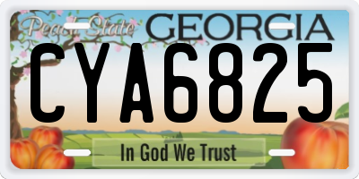 GA license plate CYA6825
