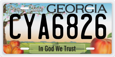 GA license plate CYA6826