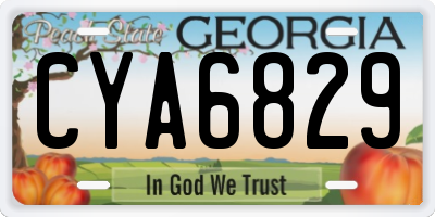 GA license plate CYA6829