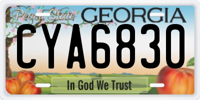 GA license plate CYA6830