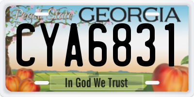 GA license plate CYA6831