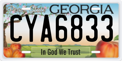 GA license plate CYA6833