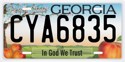 GA license plate CYA6835