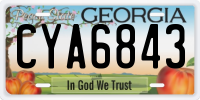 GA license plate CYA6843