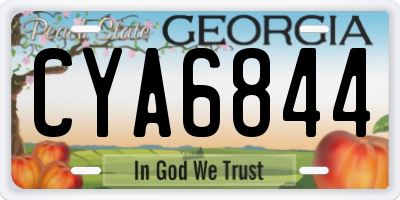 GA license plate CYA6844