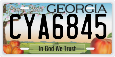 GA license plate CYA6845