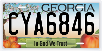 GA license plate CYA6846
