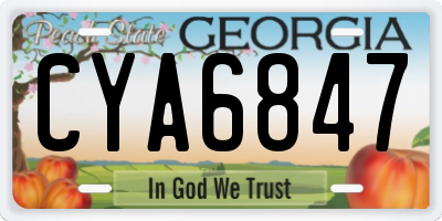 GA license plate CYA6847