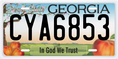GA license plate CYA6853