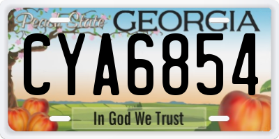 GA license plate CYA6854
