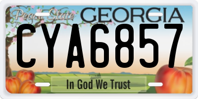 GA license plate CYA6857