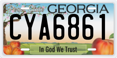 GA license plate CYA6861