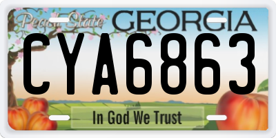 GA license plate CYA6863