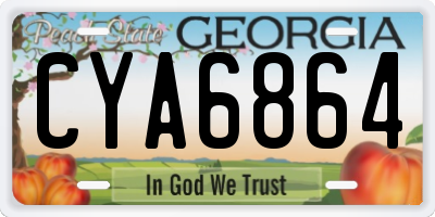 GA license plate CYA6864