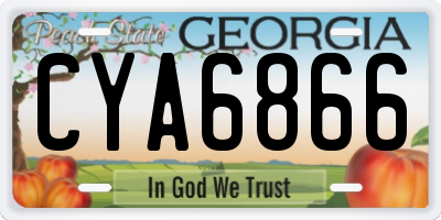 GA license plate CYA6866