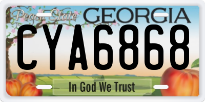 GA license plate CYA6868