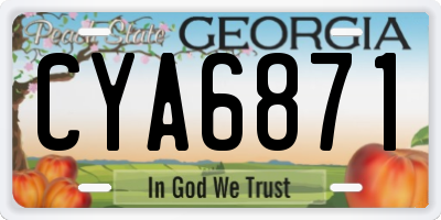 GA license plate CYA6871