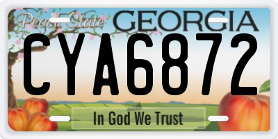 GA license plate CYA6872