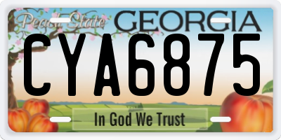 GA license plate CYA6875