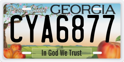 GA license plate CYA6877