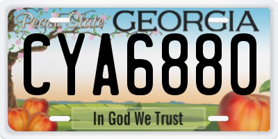 GA license plate CYA6880