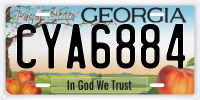 GA license plate CYA6884