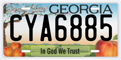 GA license plate CYA6885