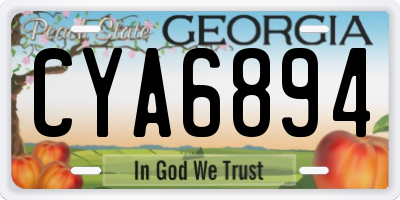 GA license plate CYA6894