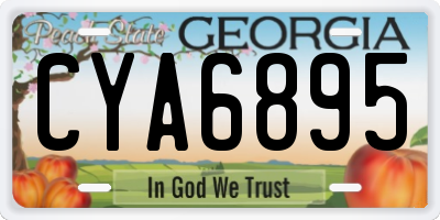 GA license plate CYA6895
