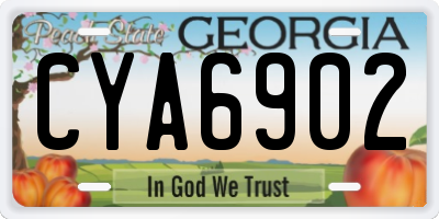 GA license plate CYA6902