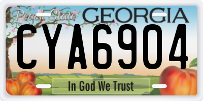 GA license plate CYA6904