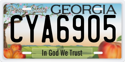 GA license plate CYA6905