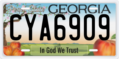 GA license plate CYA6909