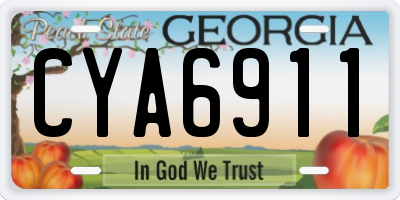 GA license plate CYA6911