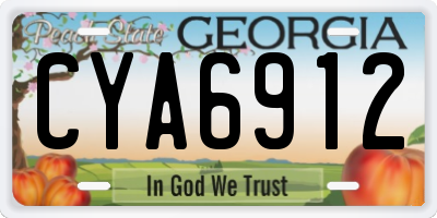 GA license plate CYA6912