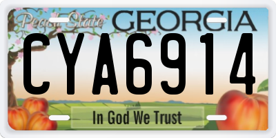 GA license plate CYA6914