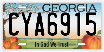 GA license plate CYA6915