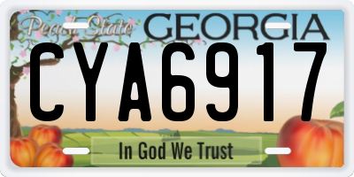 GA license plate CYA6917