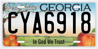 GA license plate CYA6918