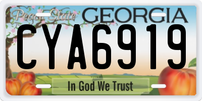 GA license plate CYA6919