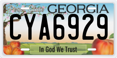 GA license plate CYA6929