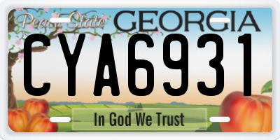 GA license plate CYA6931